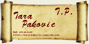 Tara Paković vizit kartica